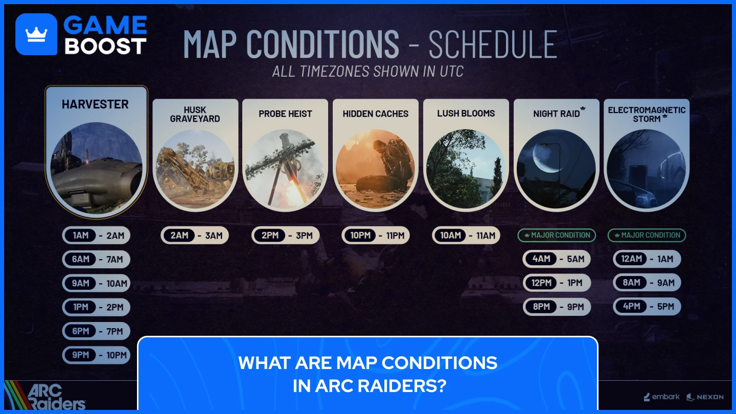 Map Conditions schedule arc raiders