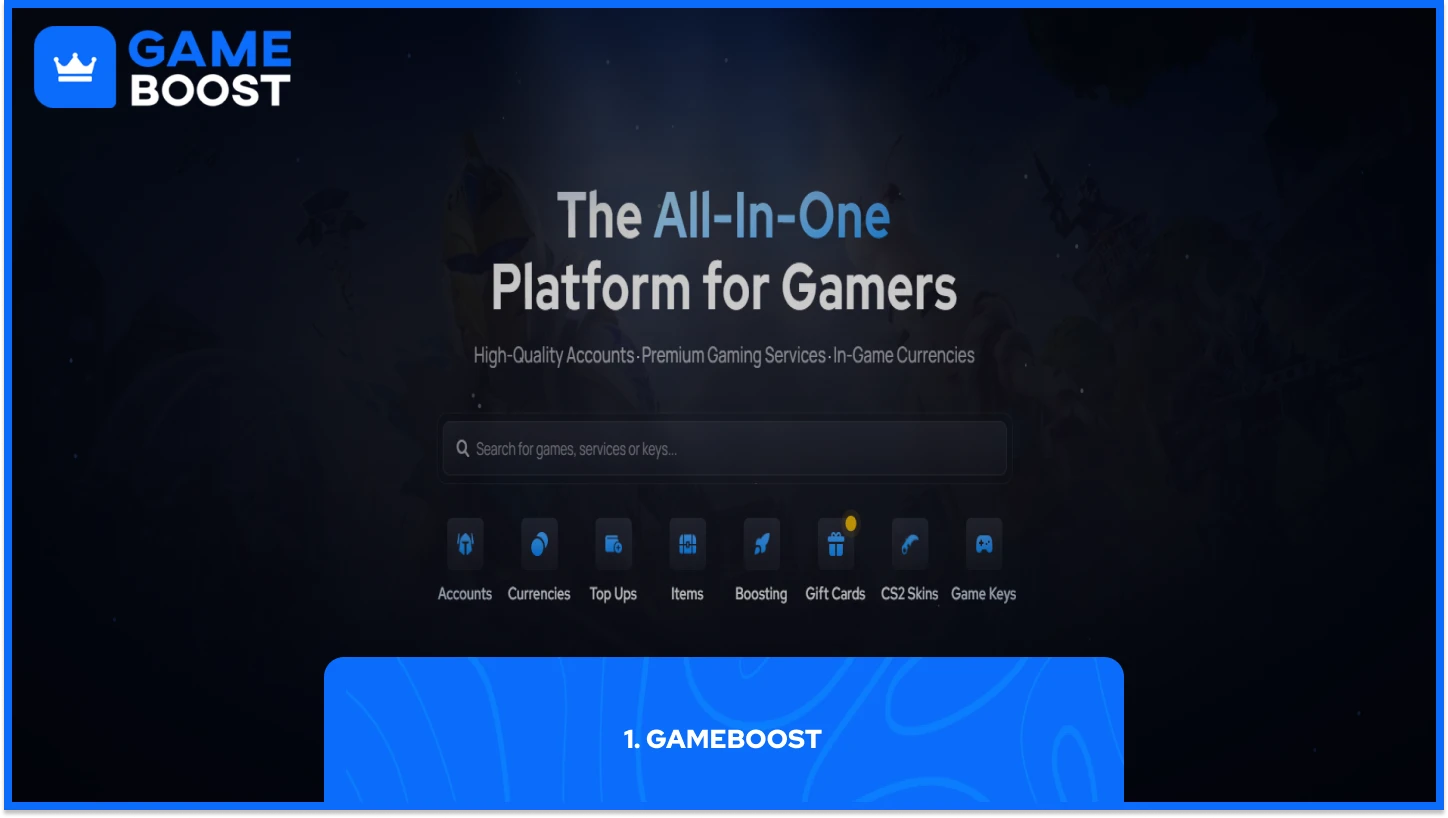 gameboost homepage