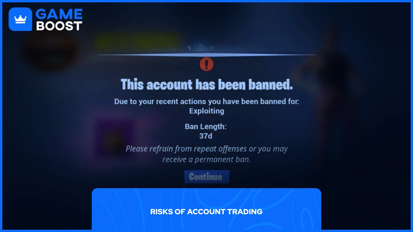 一张关于Fortnite封禁消息的图片