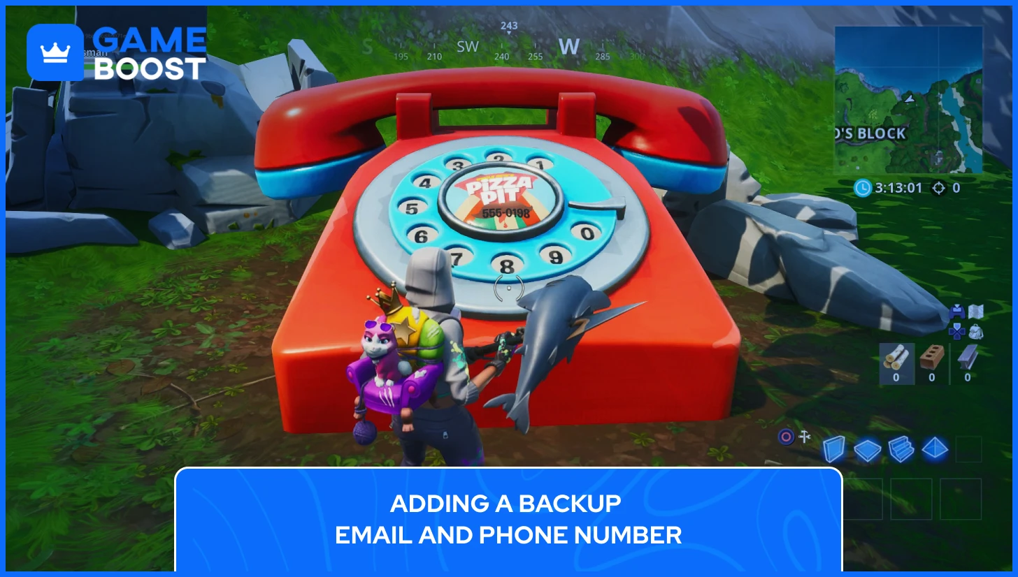 adresse email et numéro de téléphone de secours dans fortnite