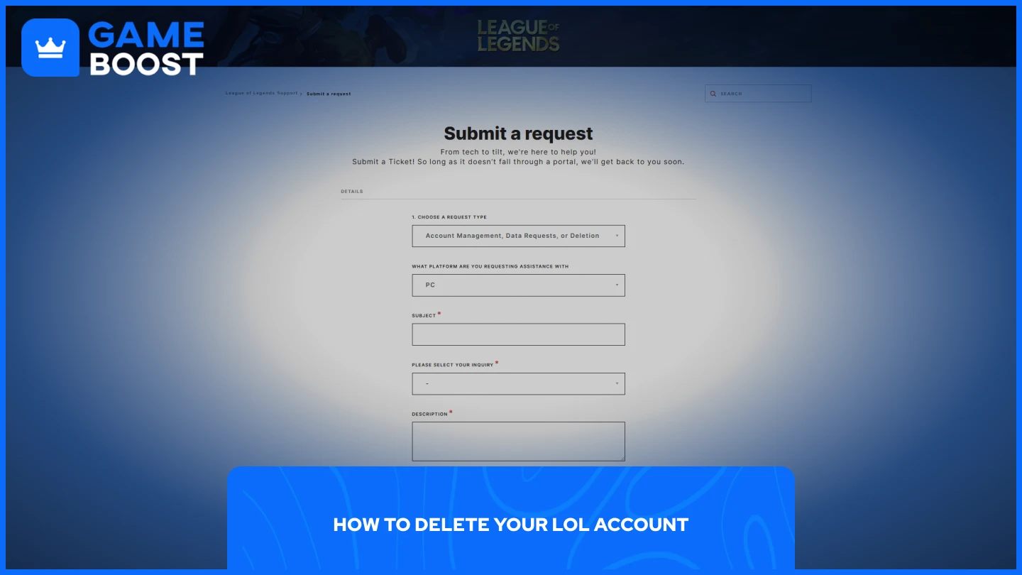 изображение пользователя, создающего тикет в Riot Games