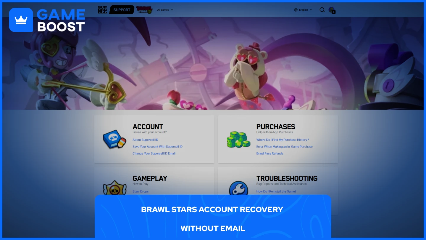 une image de la page de support de Brawl Stars
