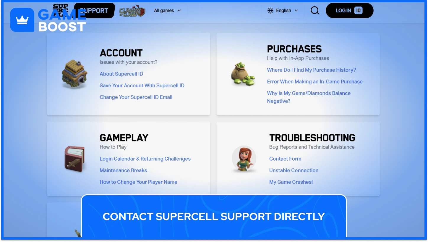 clash of clans support