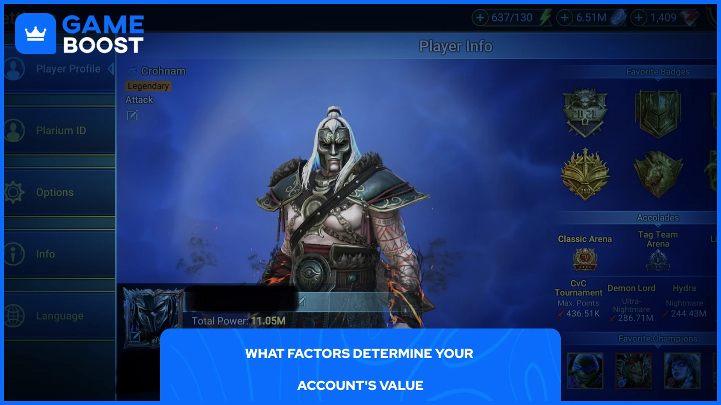 a picture of a character profile in raid shadow legends