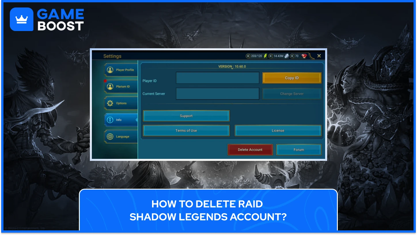 Slet Raid Shadow Legends konto