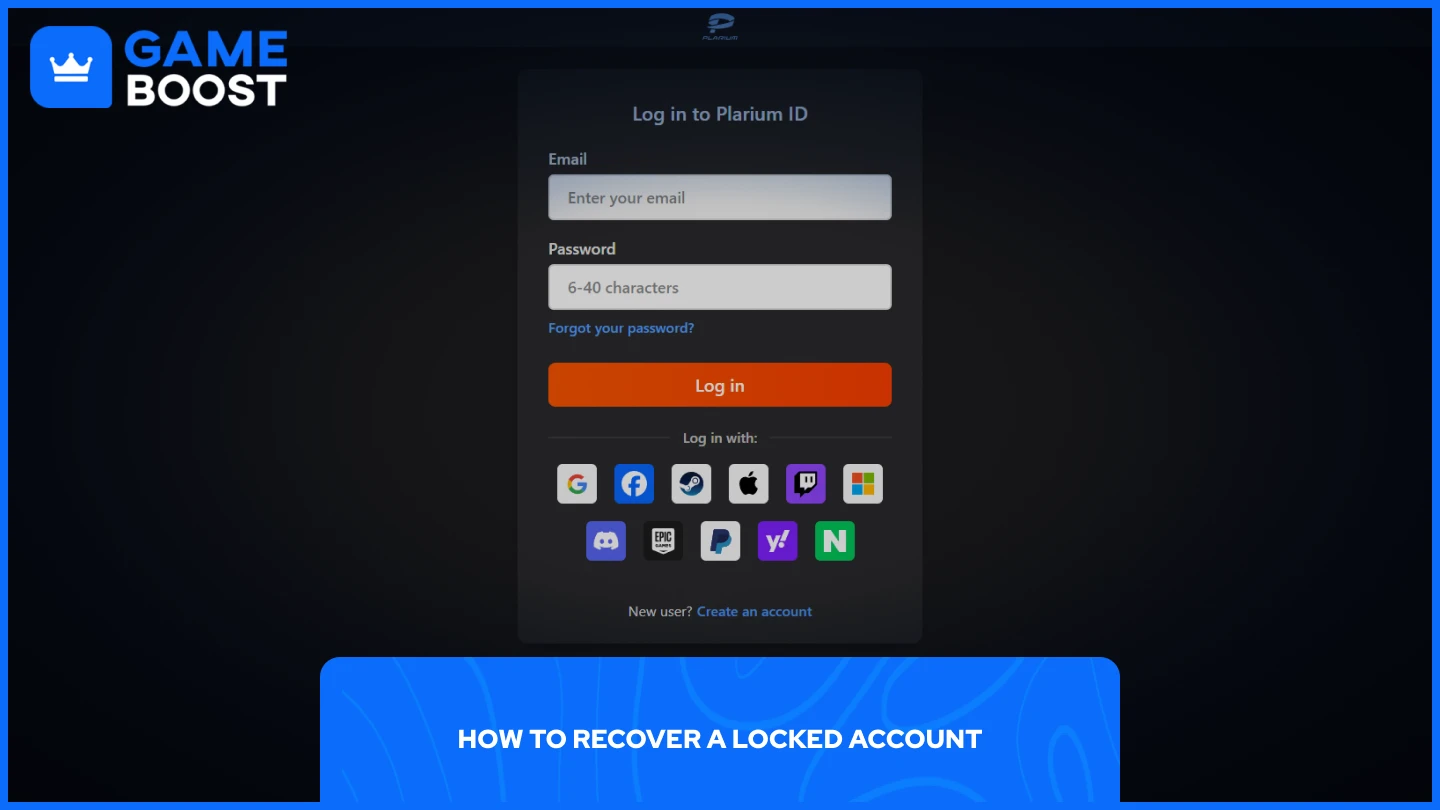 a picture of Plarium login page