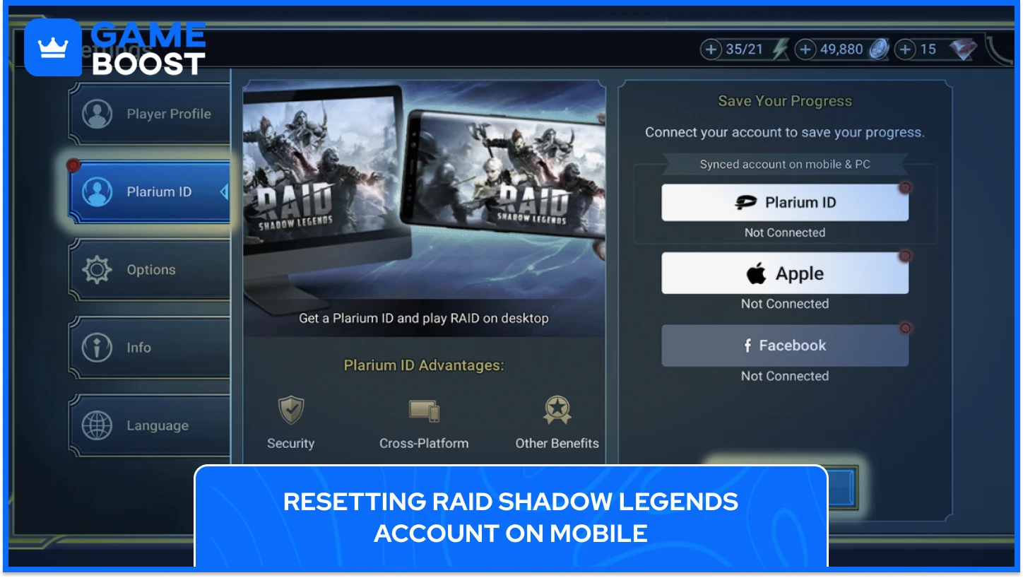 Resetting Raid Shadow Legends Account on Mobile