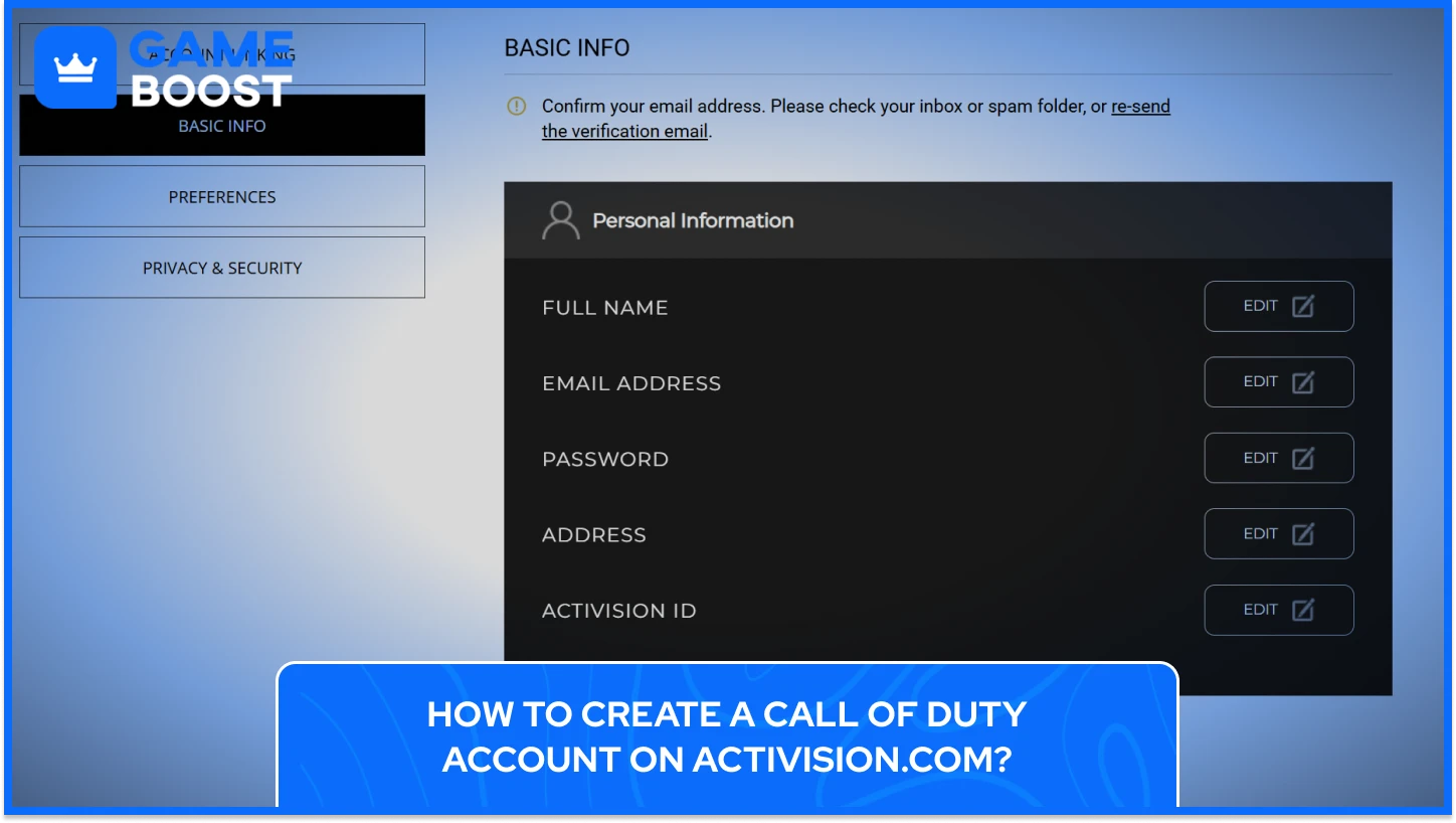 Skapa Call of Duty-konto på Activision.com