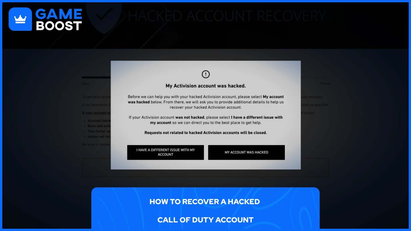 image du processus de récupération d’un compte Call of Duty piraté