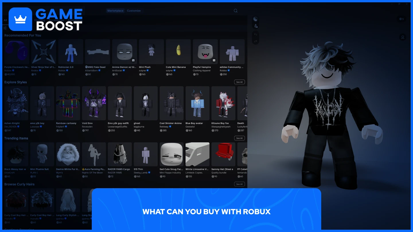 a picture of the character customization tab on roblox