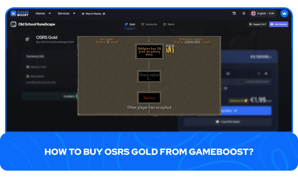 Cómo comprar Oro de OSRS en GameBoost