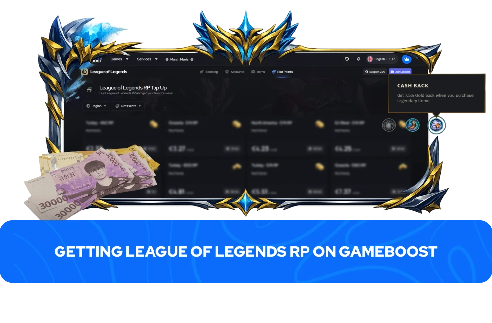 Getting League of Legends RP on GameBoost
