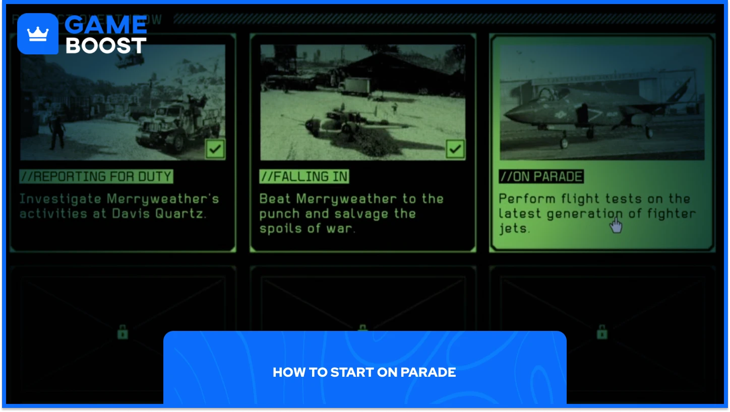 GTA 5 On Parade Görev Seçimi