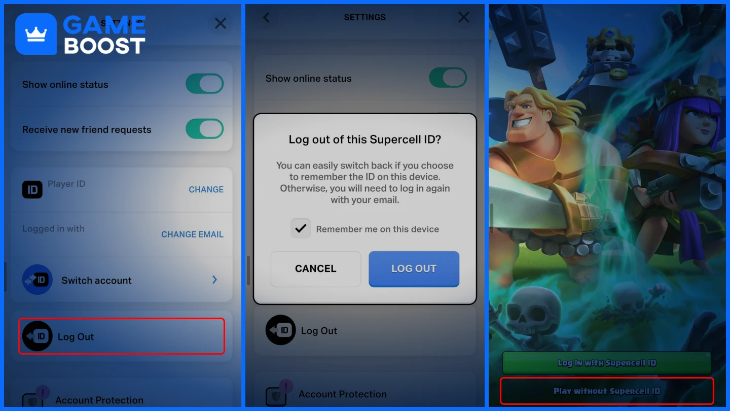 a picture of creating a new account in clash royale