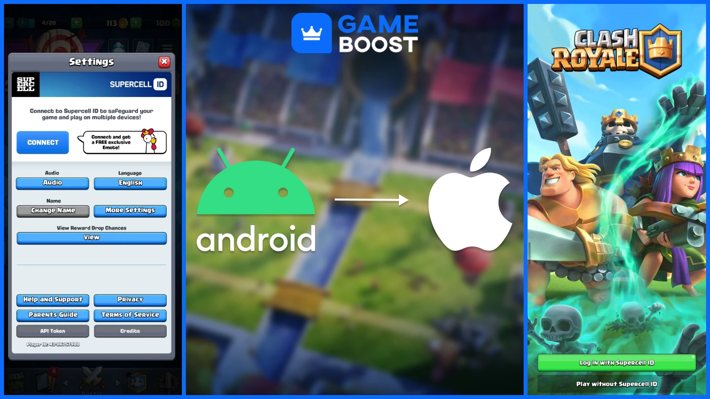 image du processus de liaison de votre compte à supercell id