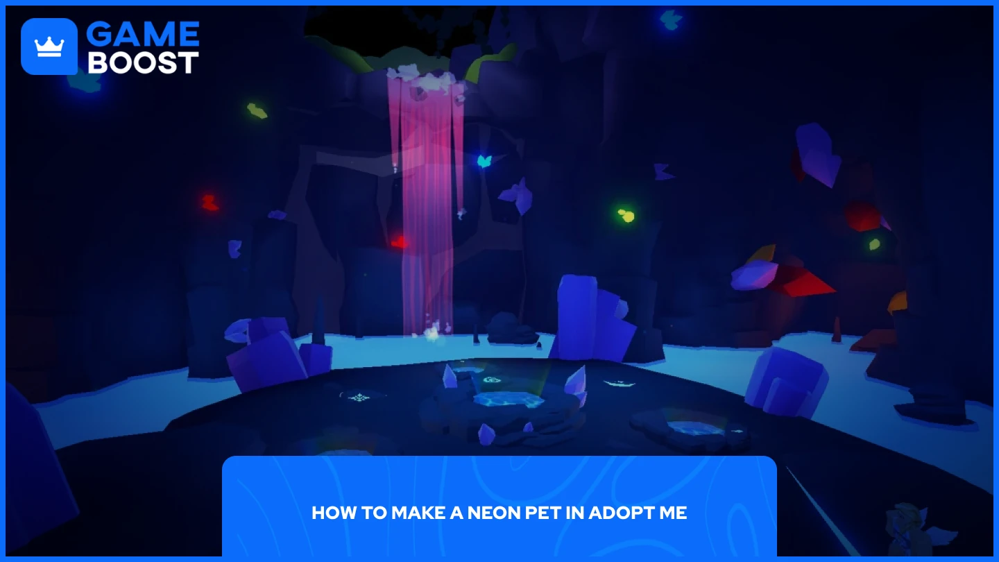 uma imagem da caverna neon no Adopt Me