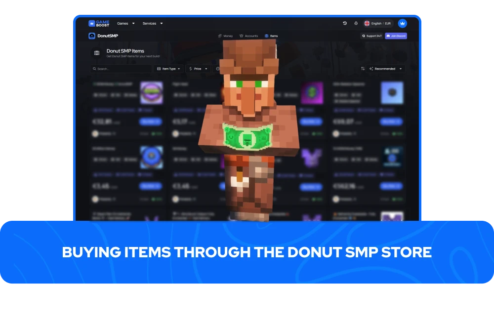 Buying Items Through the Donut SMP Store