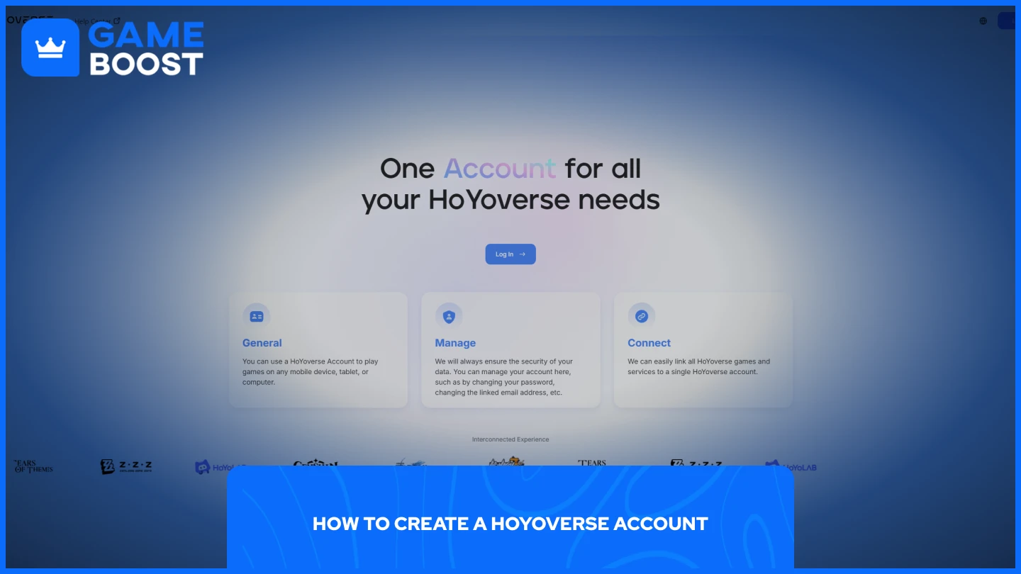 uma imagem da página inicial do hoYoverse