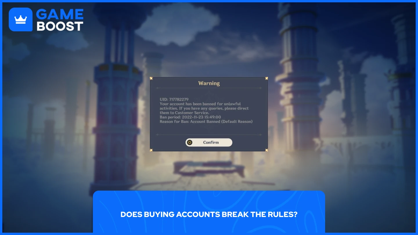 a picture of a banned account in genshin impact