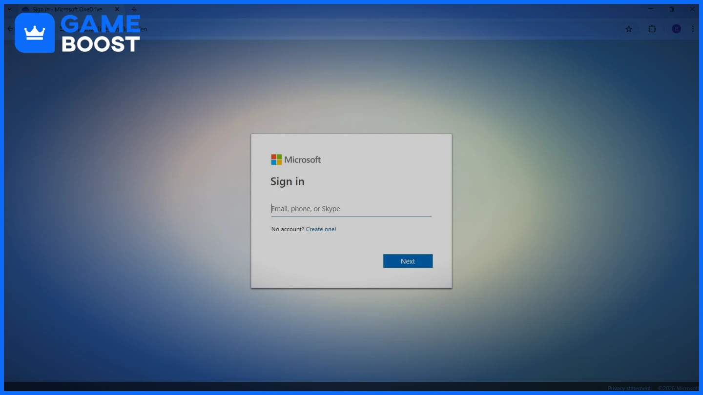 a picture of microsoft sign in page