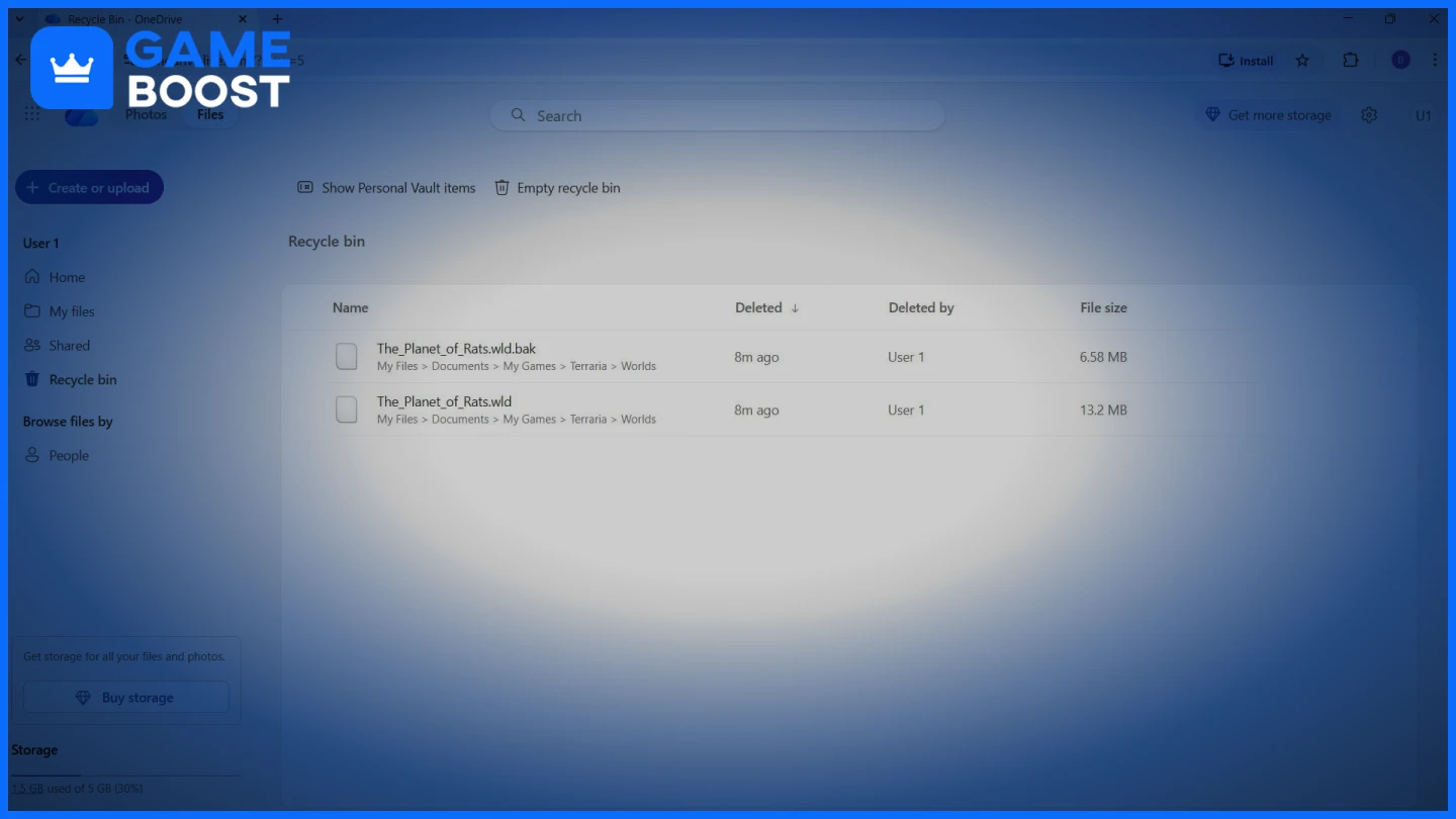 a picture of onedrive files