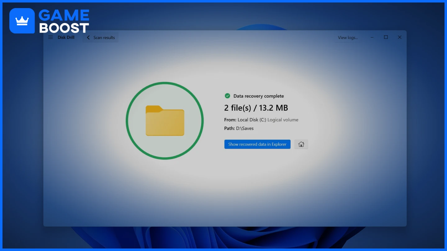 a picture of two successfully recovered files