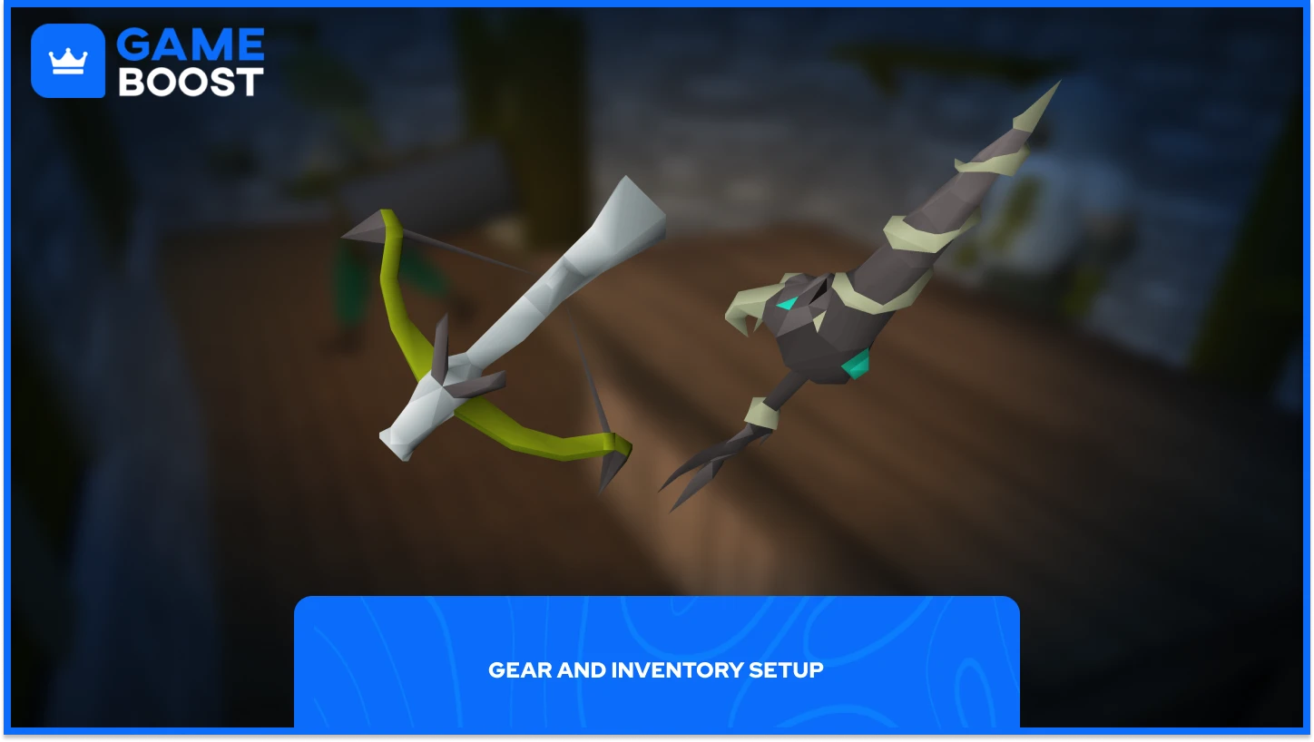 Ballesta cazadragones y lanza cazadragones en armario de OSRS