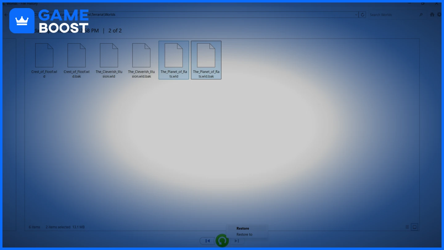 a picture of two selected game save files