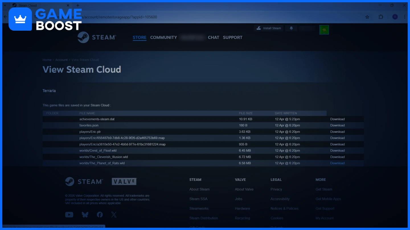 a picture of multiple save files on steam cloud