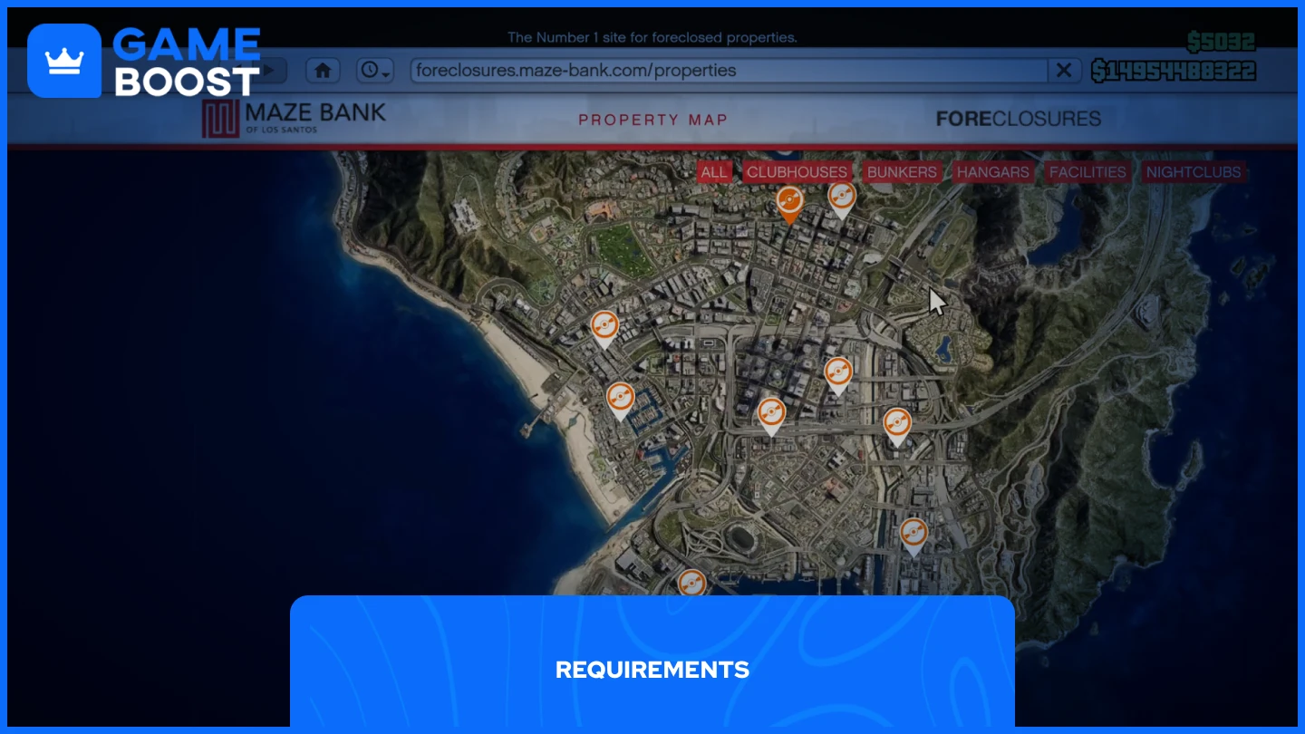 una imagen del sitio web de Maze Bank en GTA Online