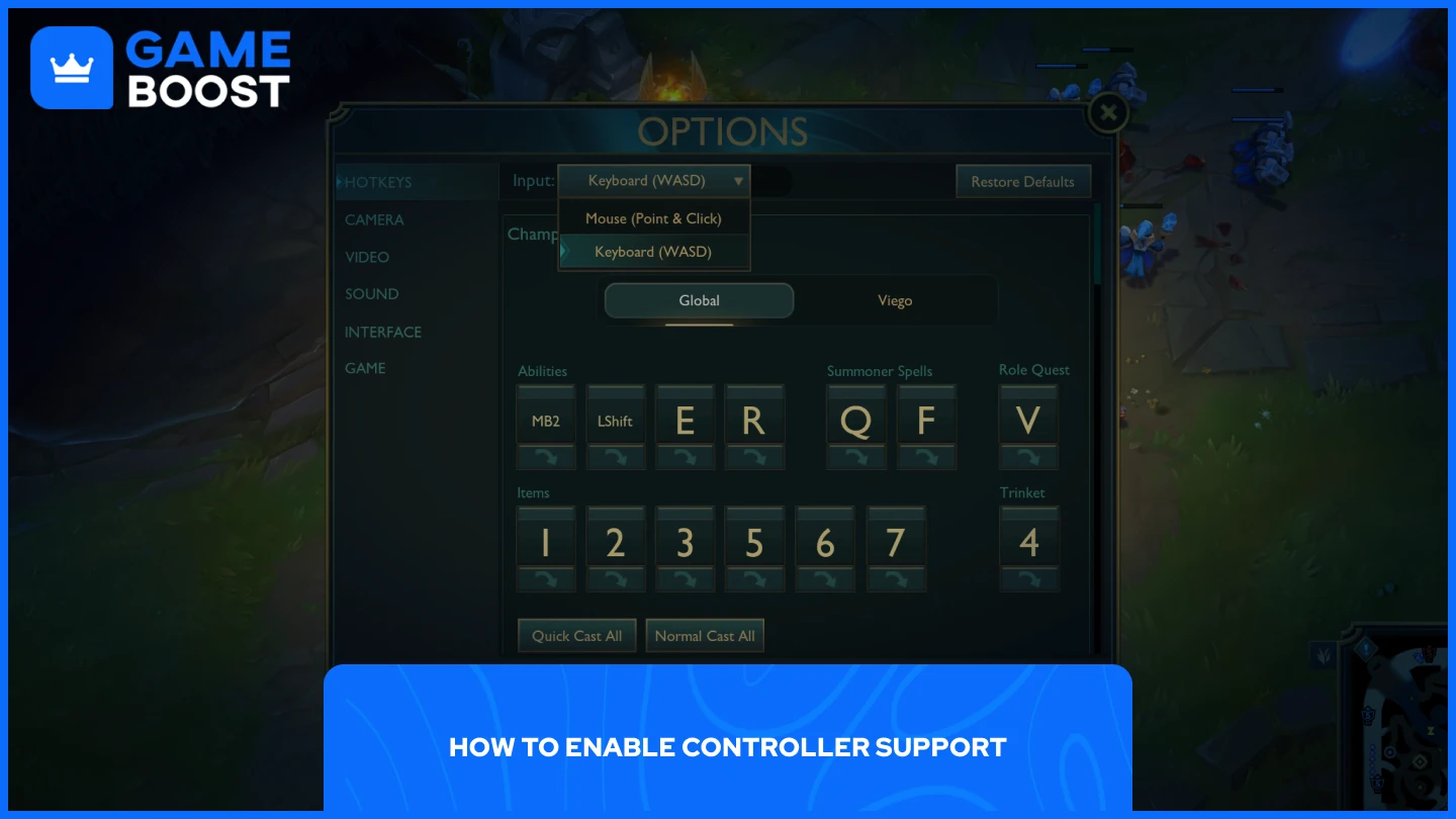 una imagen de las configuraciones dentro del juego de lol