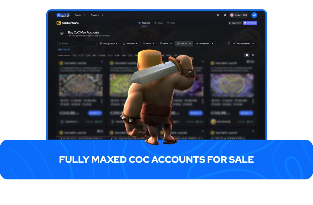 Fully Maxed CoC Accounts for Sale