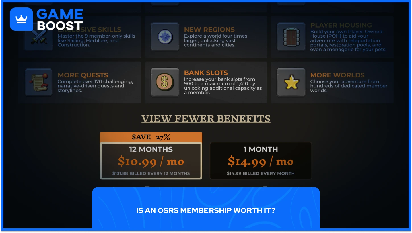 OSRS membership site view
