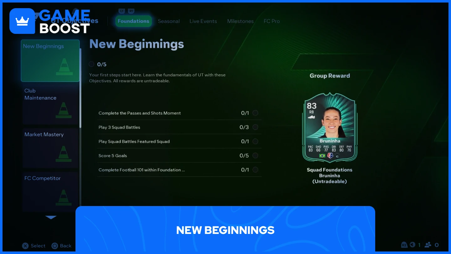 a picture of the new beginnings objectives in fc 26
