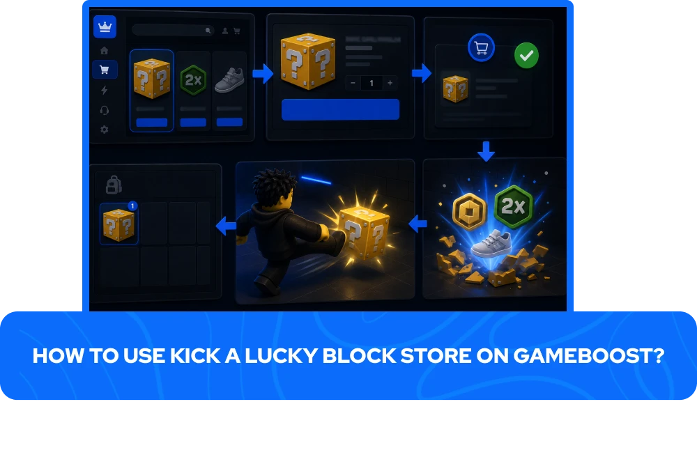 GameBoost'ta Kick a Lucky Block Mağazası Nasıl Kullanılır?