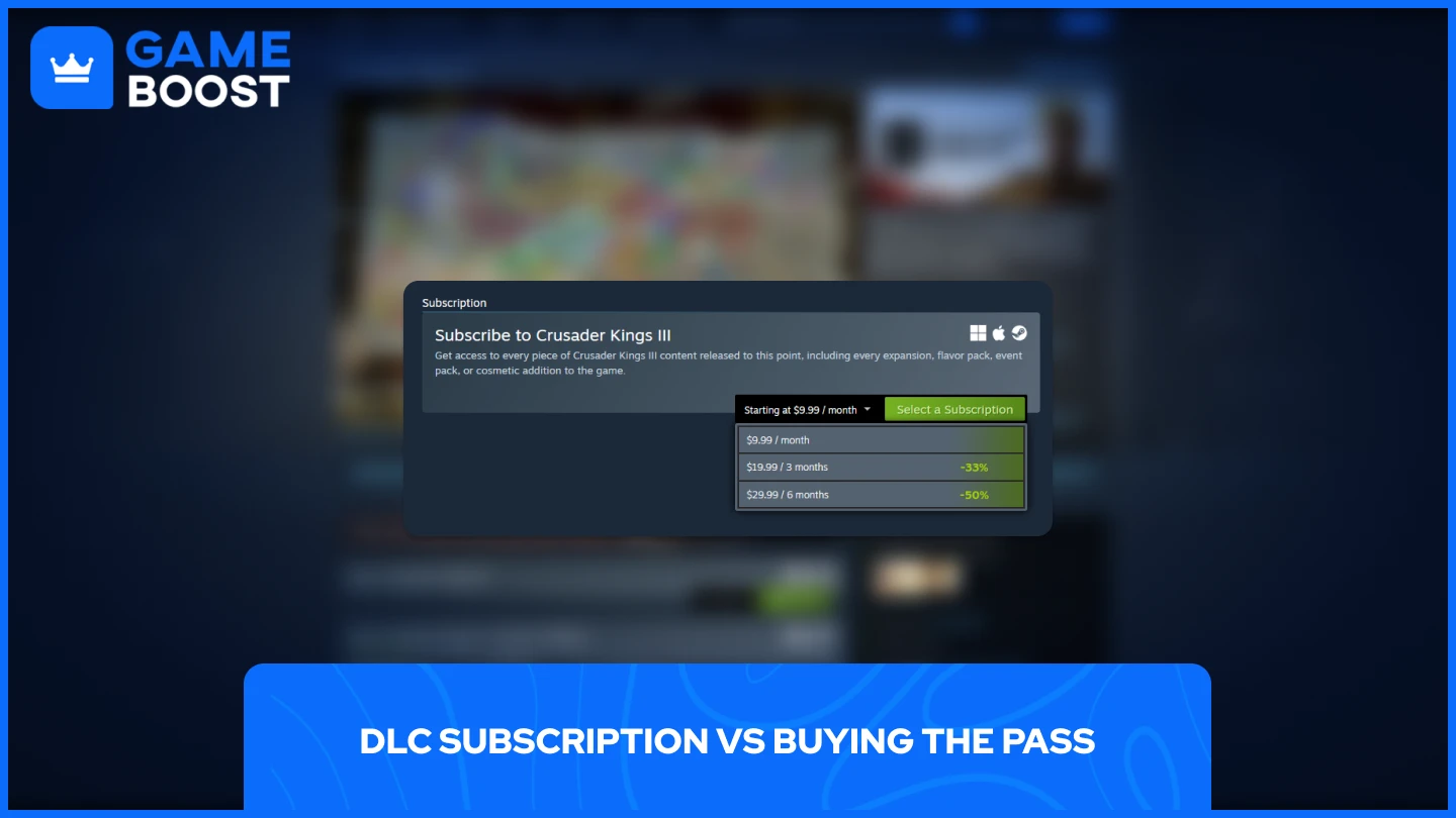 a picture of Crusader Kings III subscription model on steam