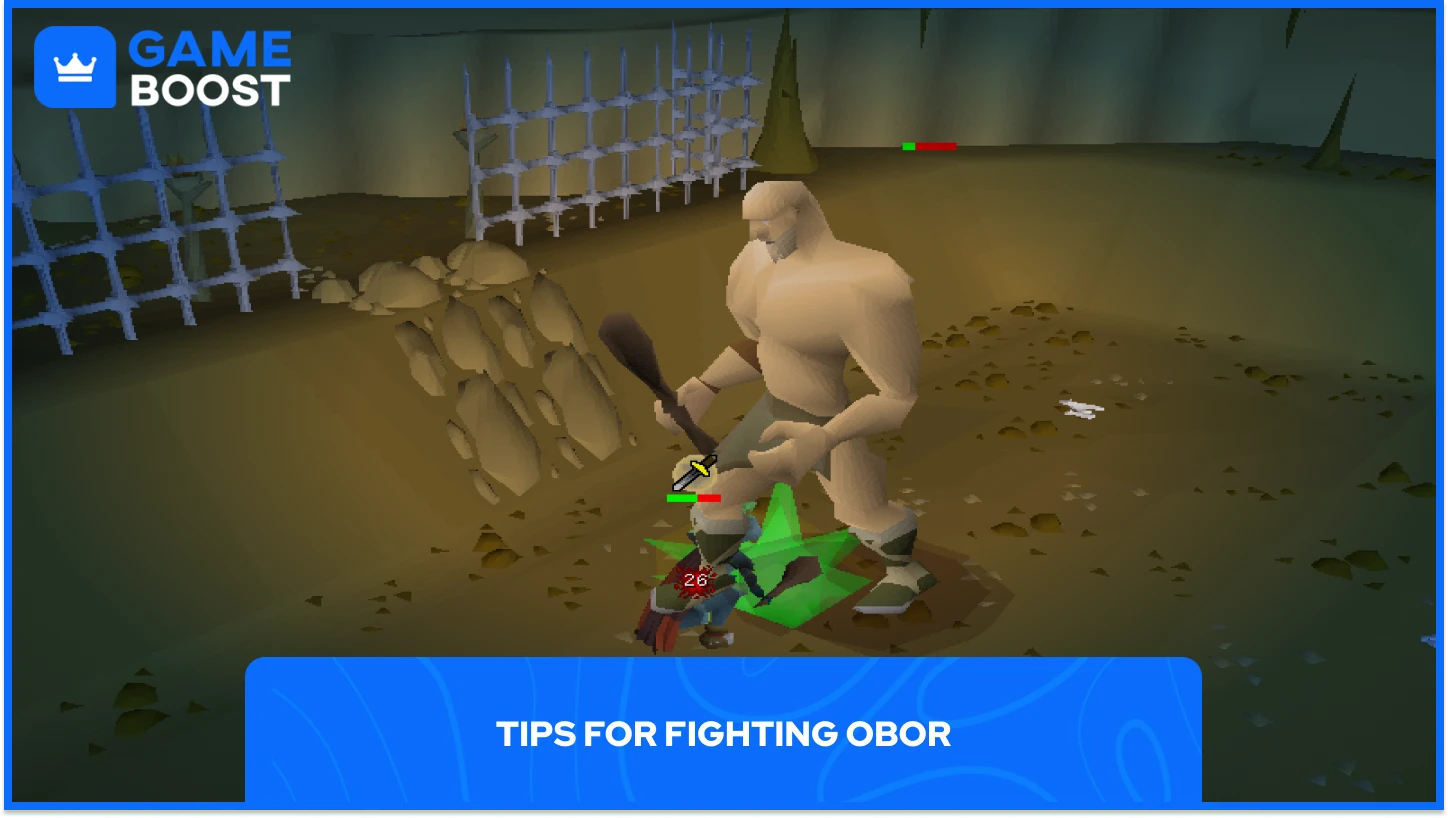 OSRS pelaaja taistelee Oborin kanssa