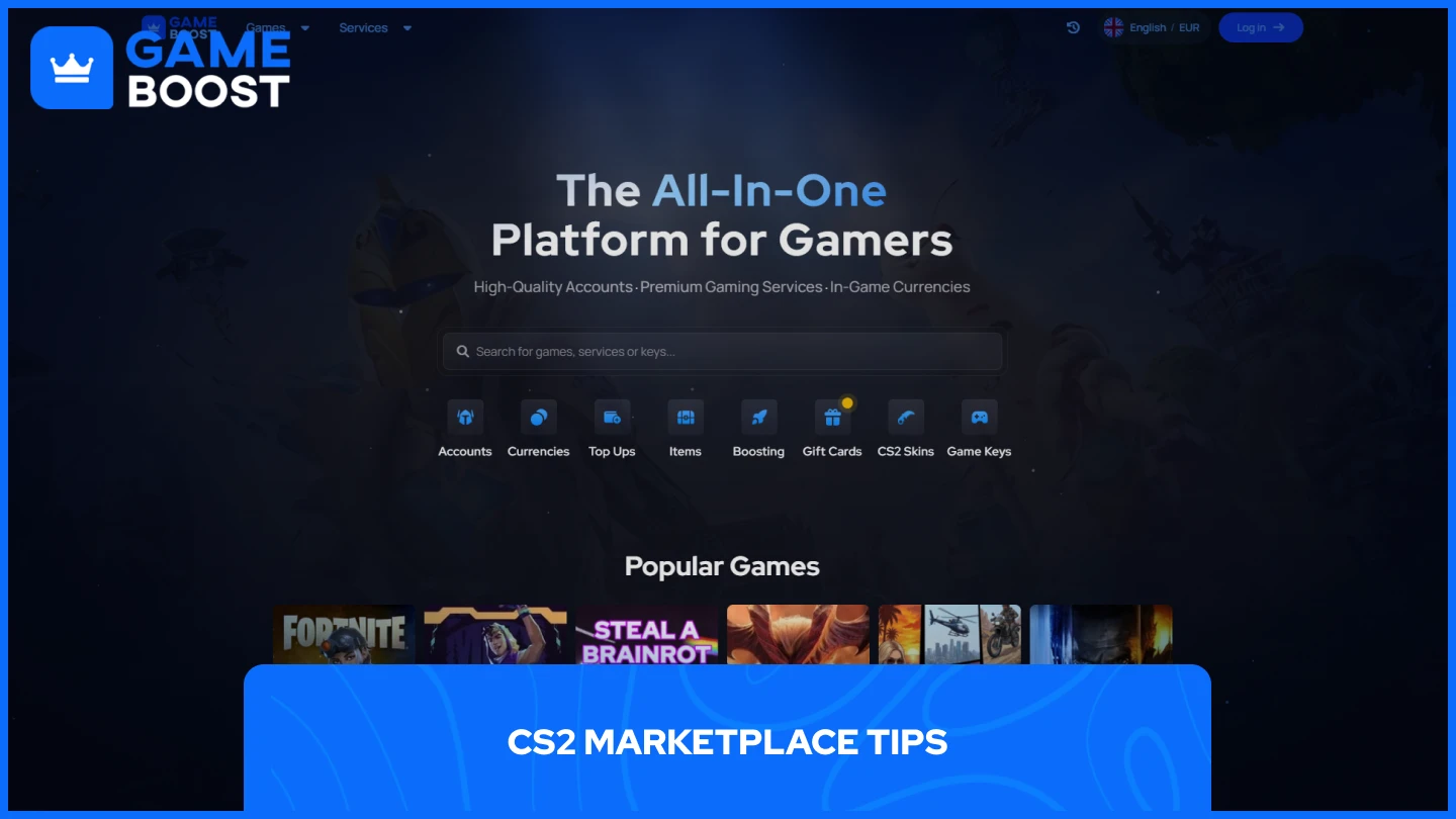 a picture of gameboost homepage