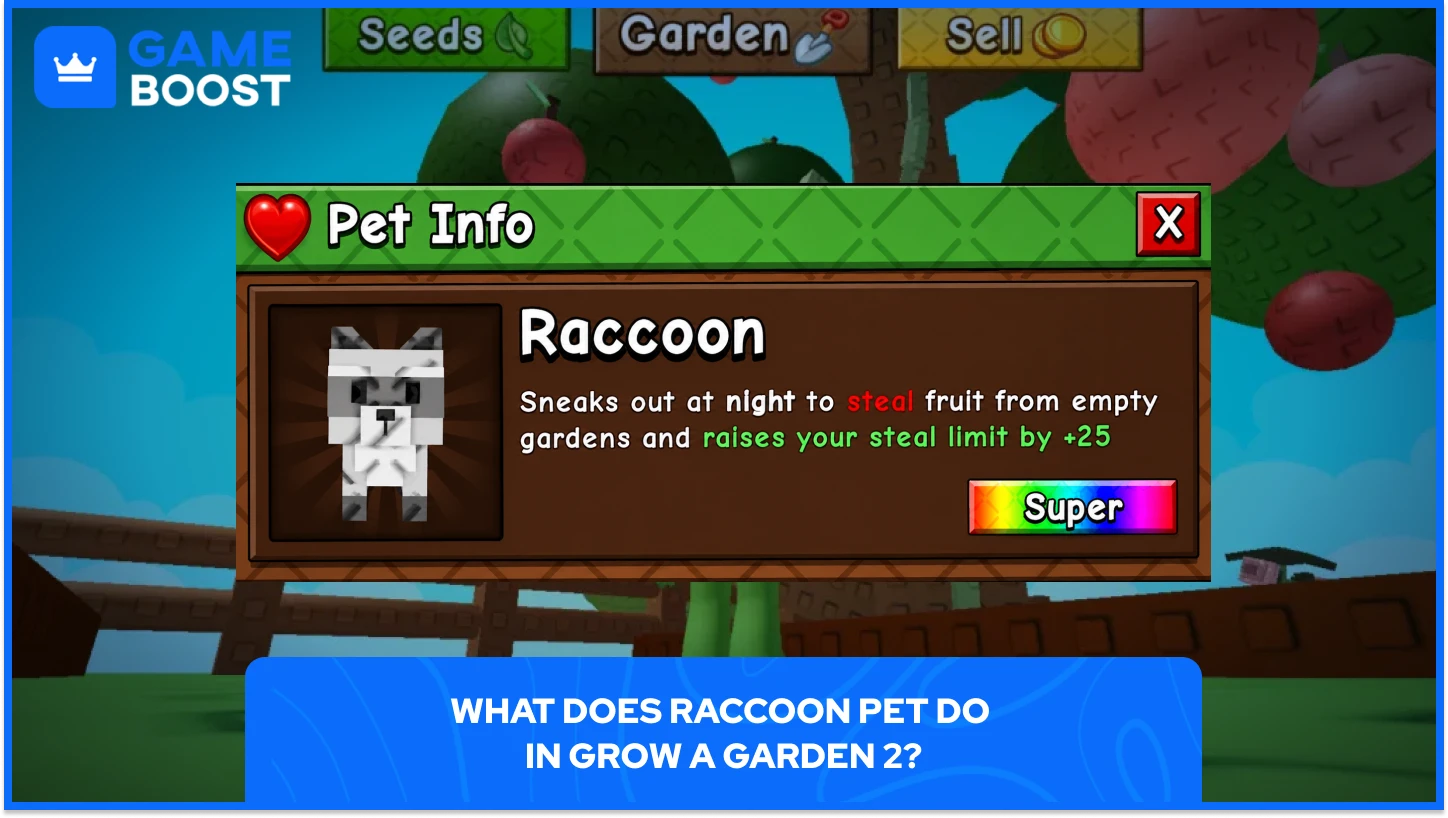 Grow a Garden 2 raccoon abilities