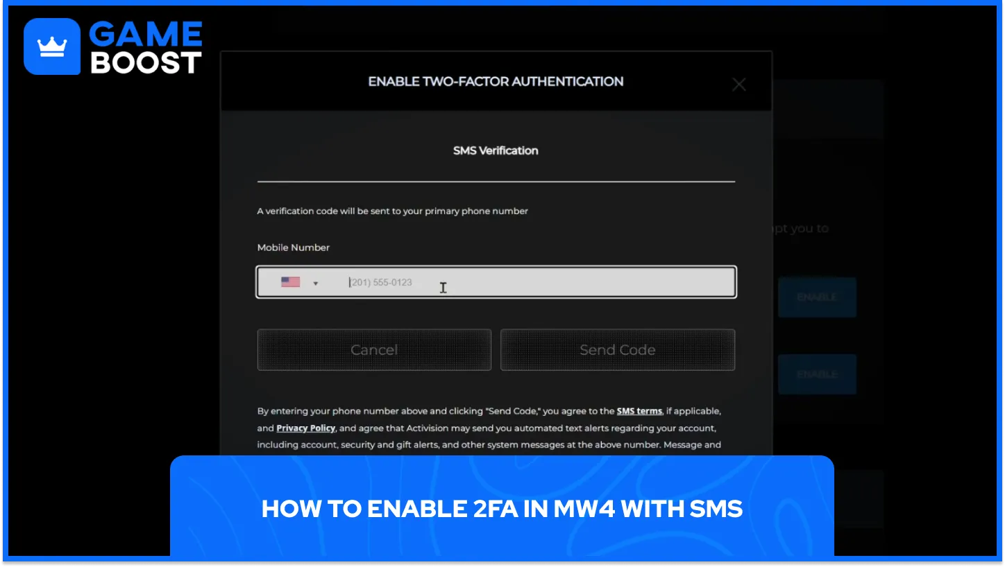 Enable 2FA in MW4 With SMS
