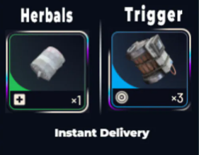 PvP bundle 30x Trigger Nade + 60x Herbal Bandage