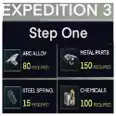 Expedition 3 Step One [1] All Materials, Items (80 Arc Alloy -150 Metal Parts - 15 Steel Spring - 100 Chemicals)