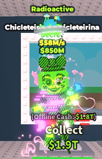 ✨ 58M/s ☢️  Radioactive Chicleteirina Bicicleteirina - 2 Traits Secret | Steal A Brainrot ⚡ FAST DELIVERY ⚡