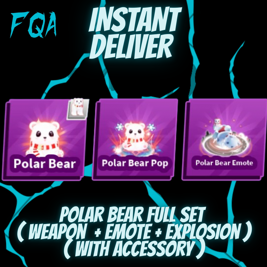[ Blade Ball ] Polar Bear Full Set (Weapon With Accessory + Emote + Explosion)