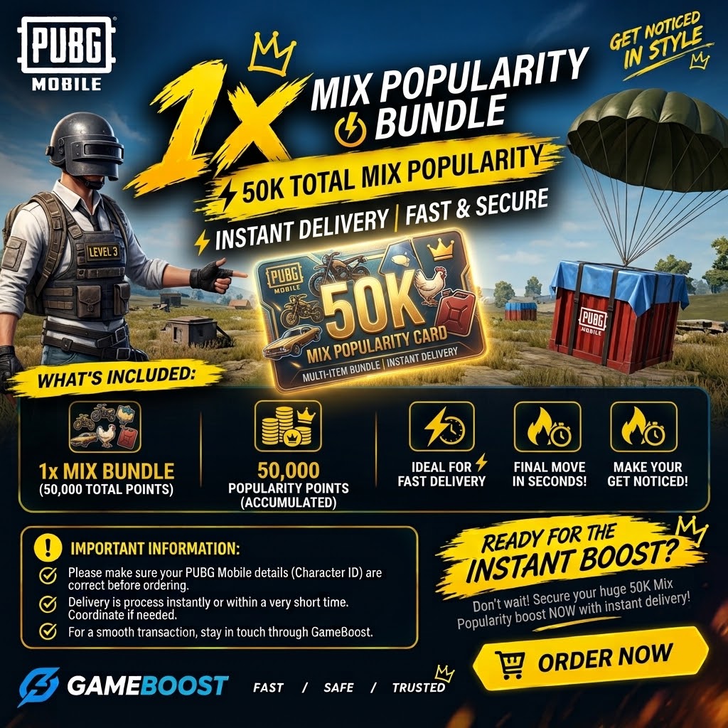 PUBG Mobile ⚡ 50K Mix Popularity | Instant Delivery
