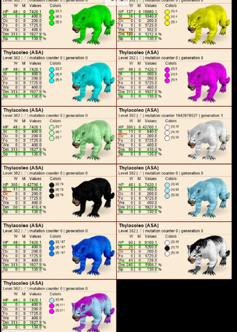 Select two pair thylacoleo clones lvl362 PVE Crossplay PC/PS/XBOX Official fast deliver