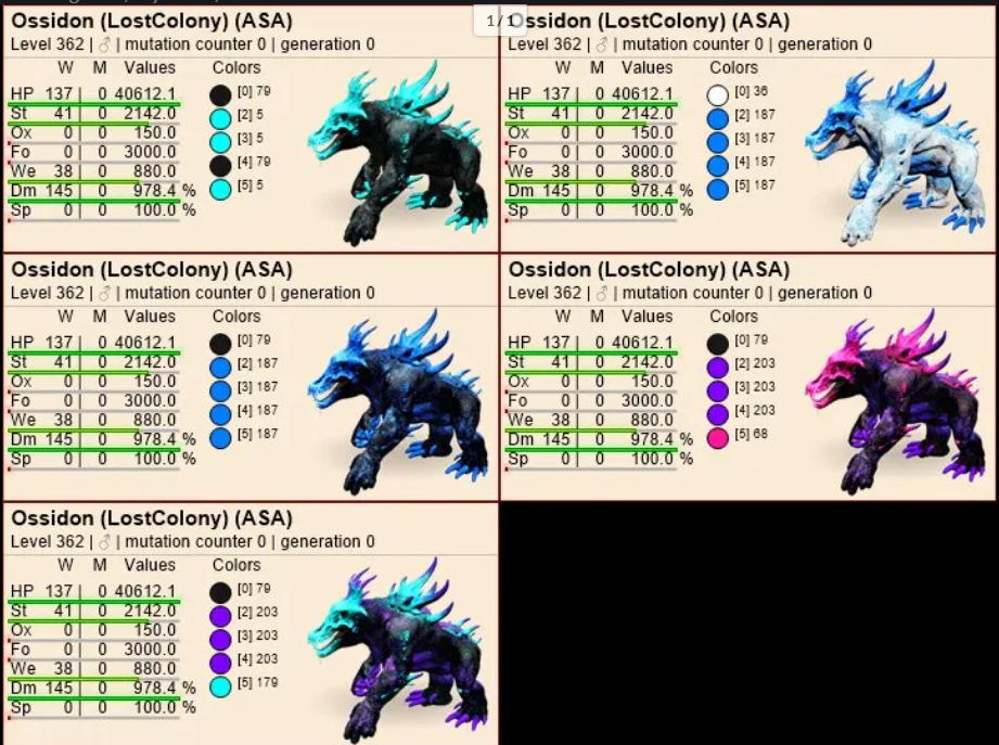 Select two pair ossidon clones lvl362 PVE Crossplay PC/PS/XBOX Official fast deliver