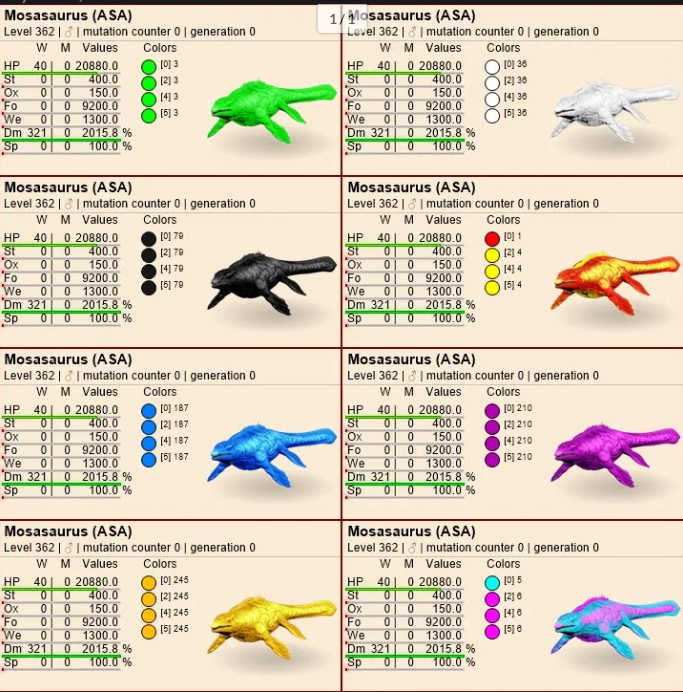 Select two pair mosasaurus clones lvl362 PVE Crossplay PC/PS/XBOX Official fast deliver