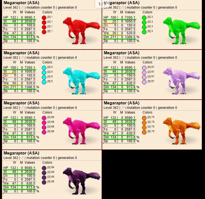 Select two pair megaraptor clones lvl362 PVE Crossplay PC/PS/XBOX Official fast deliver