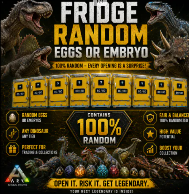 PVE Official ARK ASA PC/XBOX/PS5 - Full Fridge Random 80 Eggs/Embryo [Water Tame Included]